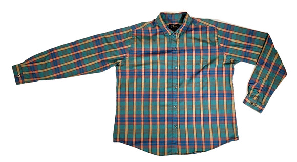 Par Four Tops - Par Four Sporting Collection Womens Sz 16 Long Sleeve Green Blue Red Plaid Shirt